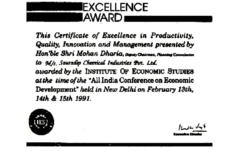 certificate of Excellence